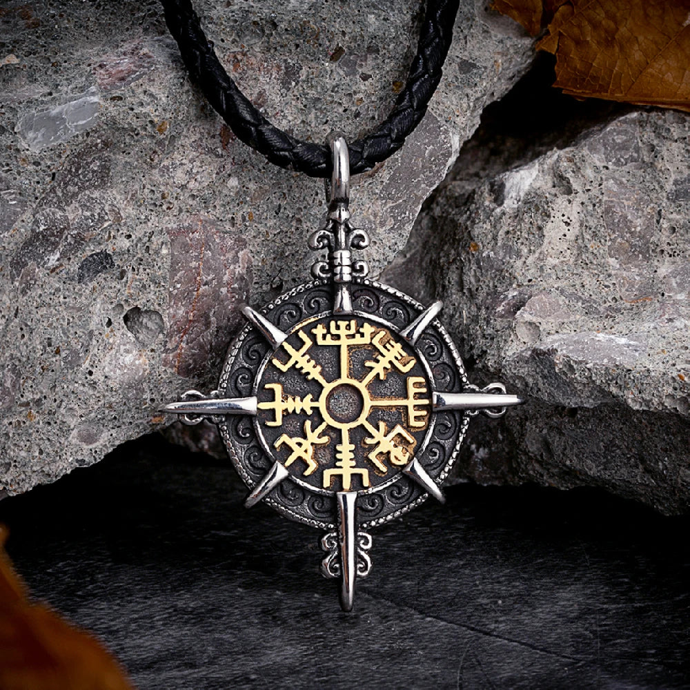 Mens Compass Necklaces Stainless Steel